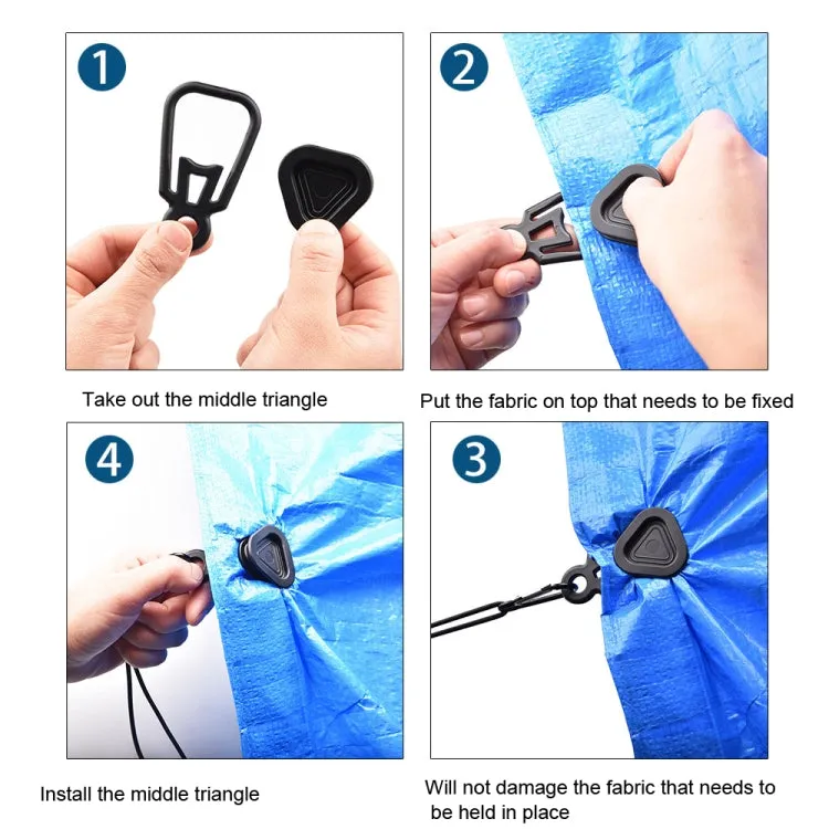 10 PCS Awning Banner Tarpaulin Plastic Clip Field Camping Mountaineering Tent Clip, Color: Black Clip Hook