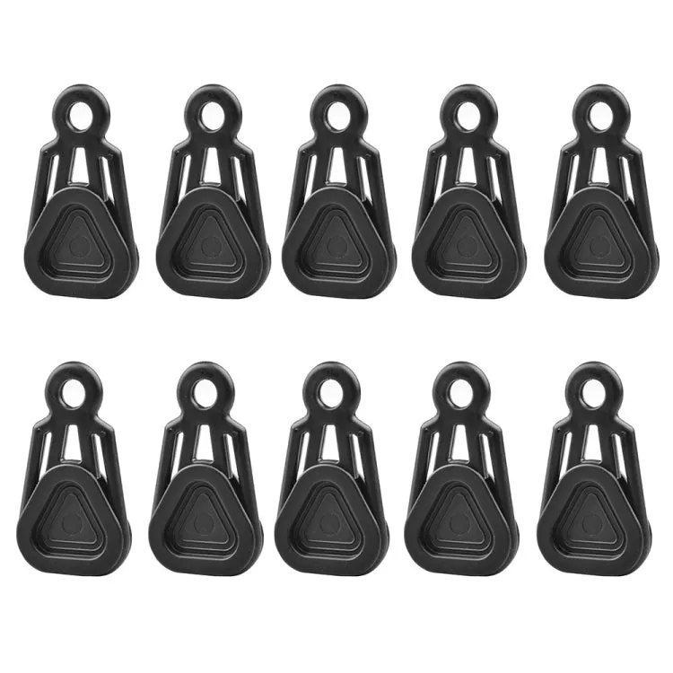 10 PCS Awning Banner Tarpaulin Plastic Clip Field Camping Mountaineering Tent Clip, Color: Black