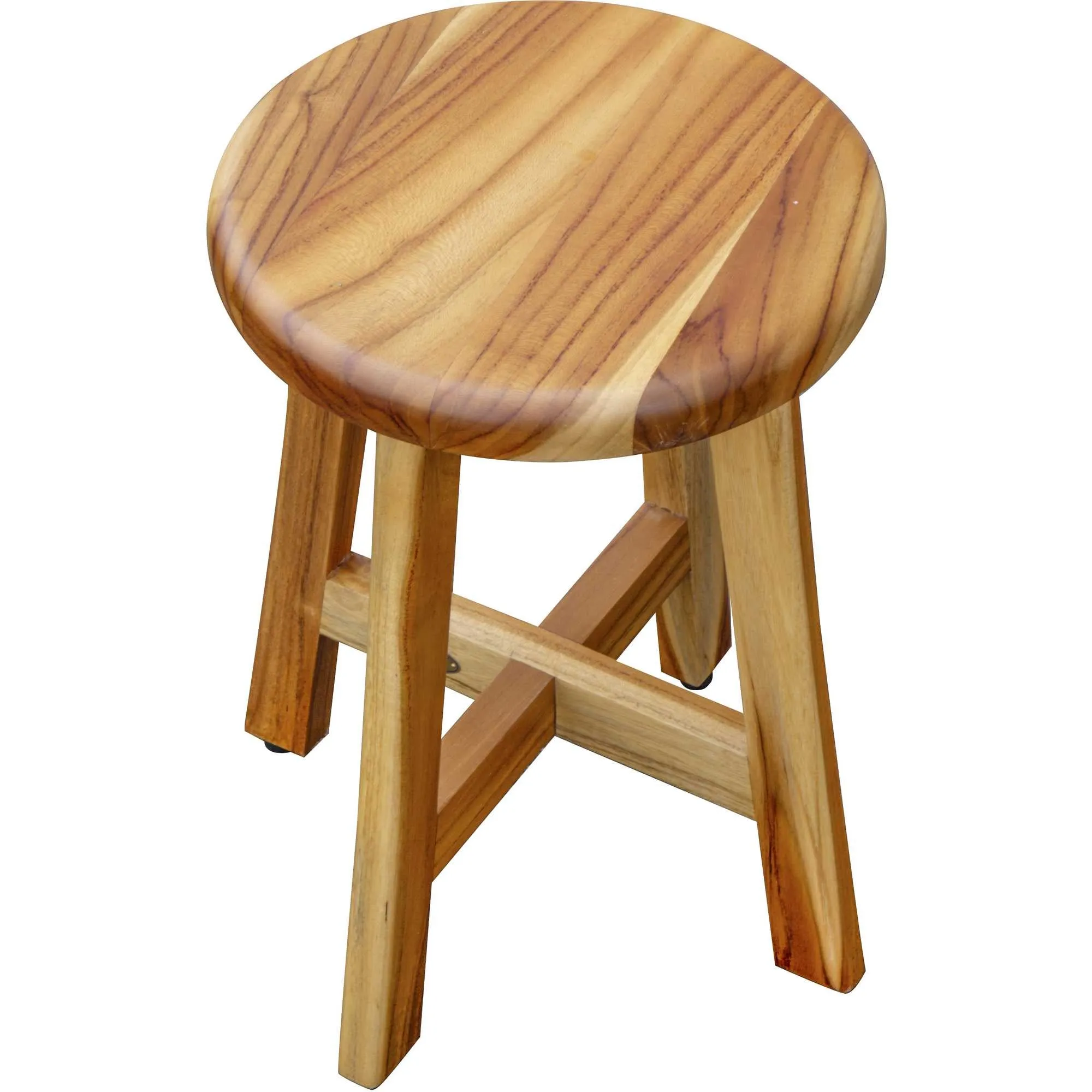 13" Round Compact Teak Chair In Natural Finish By Homeroots