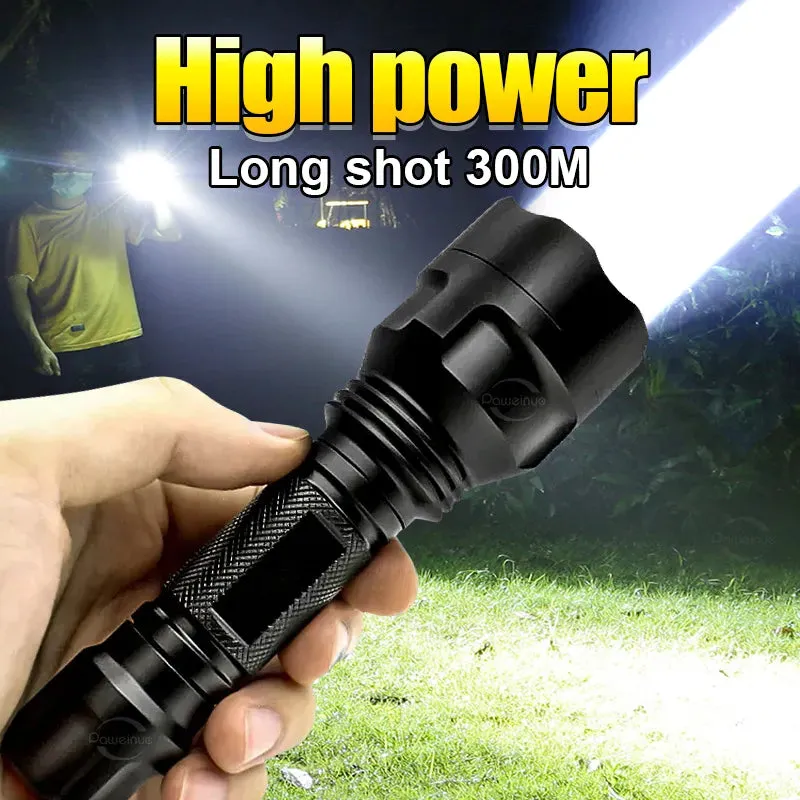 2023 Tactical Flashlight Rechargeable Led Flashlight Free Shipping Army Tactical Light Powerful Torch High Power Led Flashlights