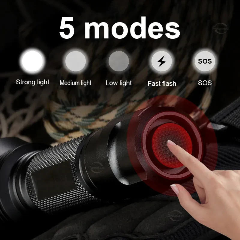 2023 Tactical Flashlight Rechargeable Led Flashlight Free Shipping Army Tactical Light Powerful Torch High Power Led Flashlights