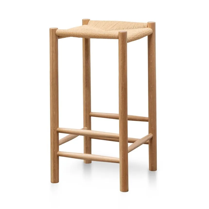 65cm Oak Bar Stool - Natural