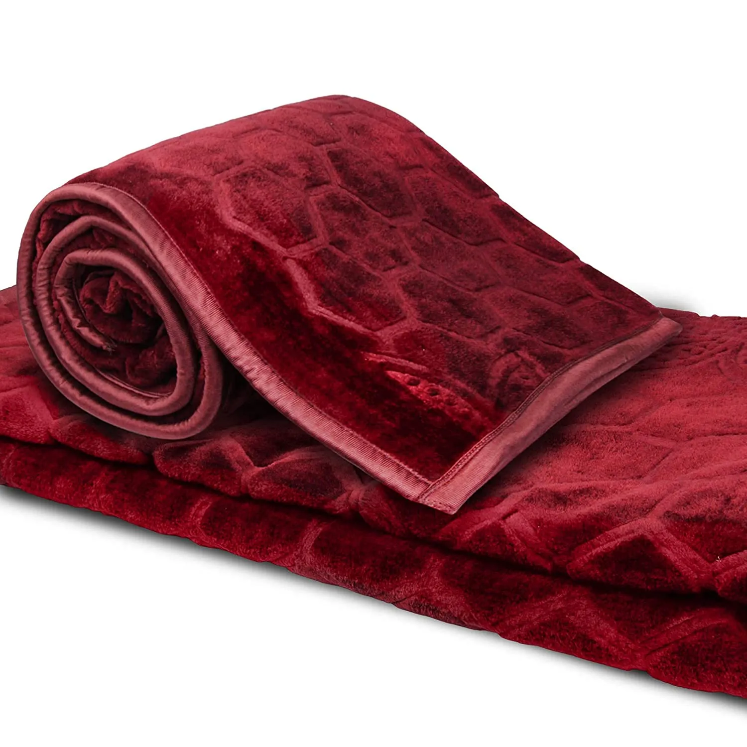 ACESQUARE Blanket for Single Bed | Mink Polyester 500 TC Winter Blanket/Comforter/AC Blanket/Quilt/Duvet/kambal for Single Bed. (Maroon, Single Bed)