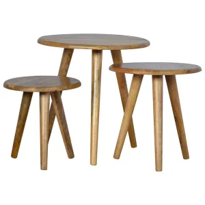 Artisan Scandinavian Style Nesting Table Set of 3