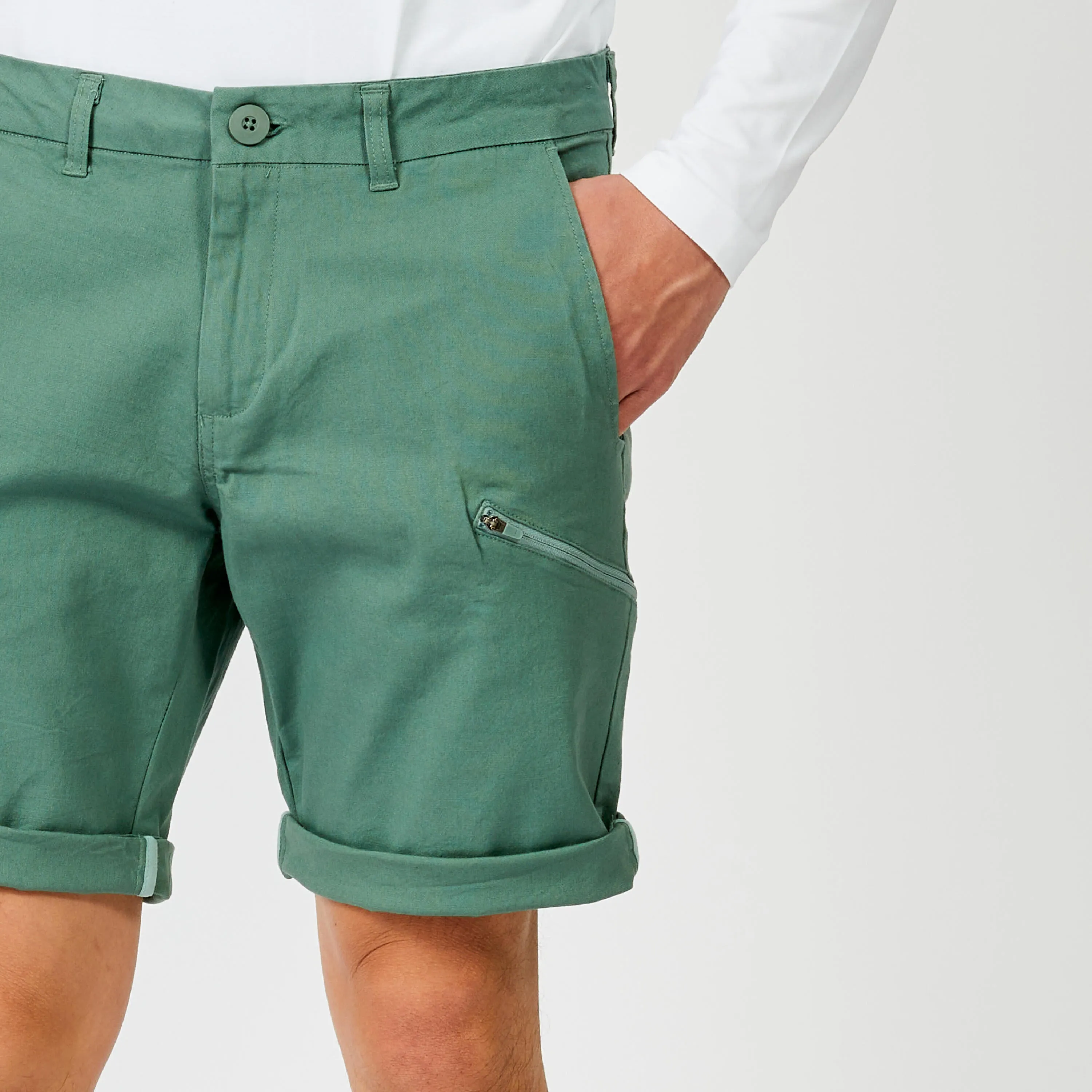 Bermuda shorts sailing men's durable 100 khaki TRIBORD, laurel green