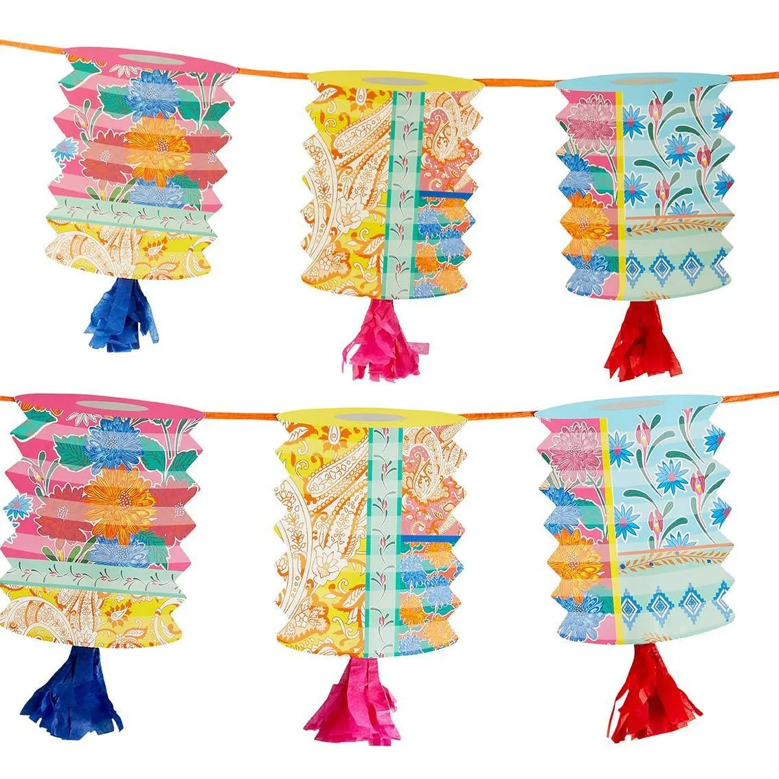 Colourful Tassel Lantern Garland - 3m