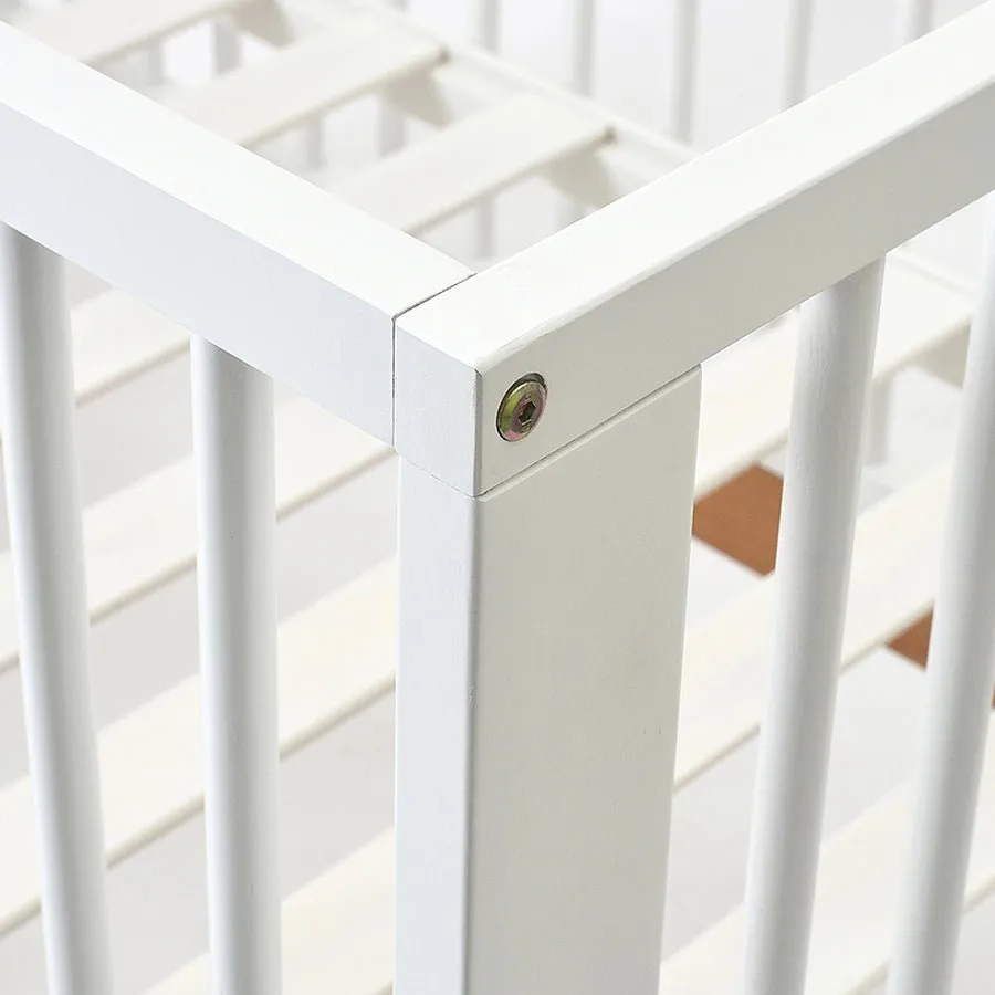 Cuddle Rubber Wood White Cot