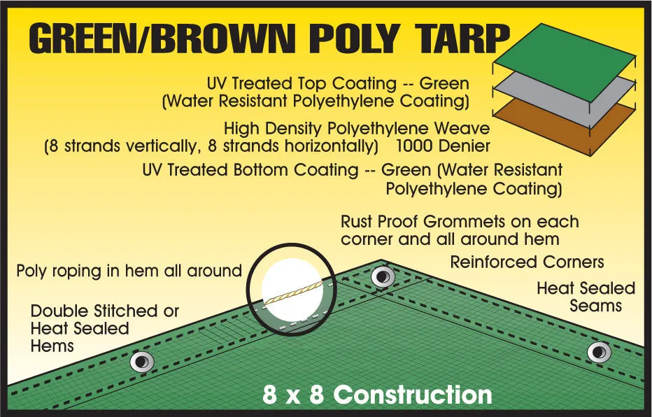 Dize Weathermaster® Brown/Green Poly Tarp