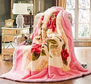 ELSTONE HOME Cloudy Kids Blanket Single Bed 2 Ply Super Soft Fabric Floral Printed Mink Heavy Duty for Heavy Winters with English Colors 50 X 85 inches (Pack of 1)