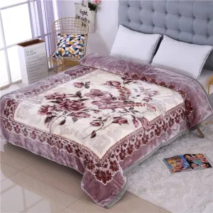 ELSTONE Home Cloudy Kids Blanket Single Bed Double Ply Super Soft Fabric Floral Printed Mink with English Colors for Ac Rooms and mild Winters Color#20