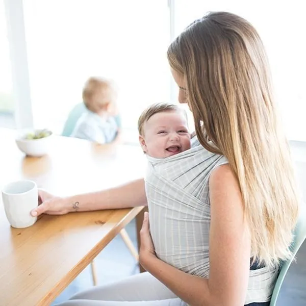 Ergobaby Lightweight Aura Stretchy Wrap - Grey Stripes