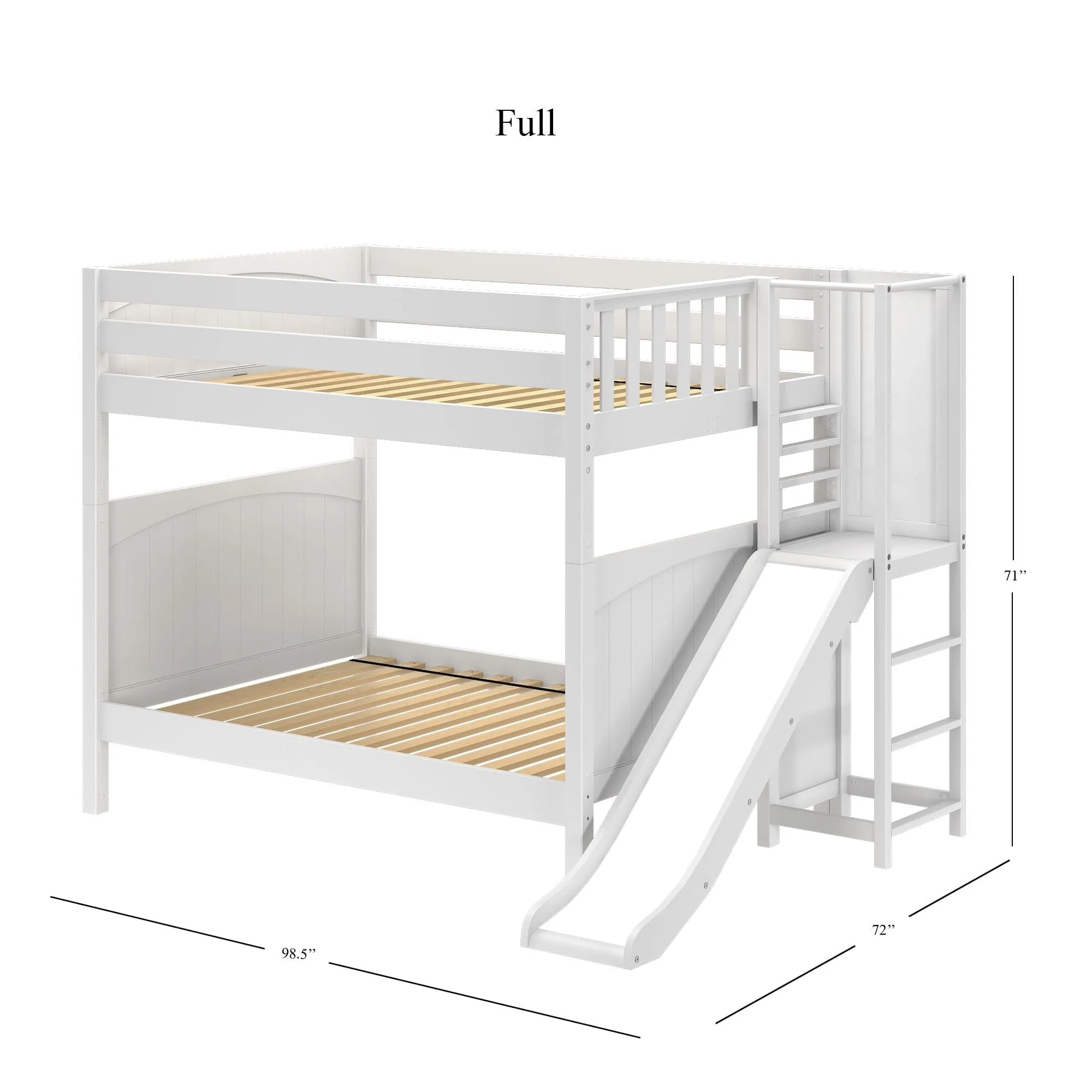 Full High Bunk Bed with Slide Platform