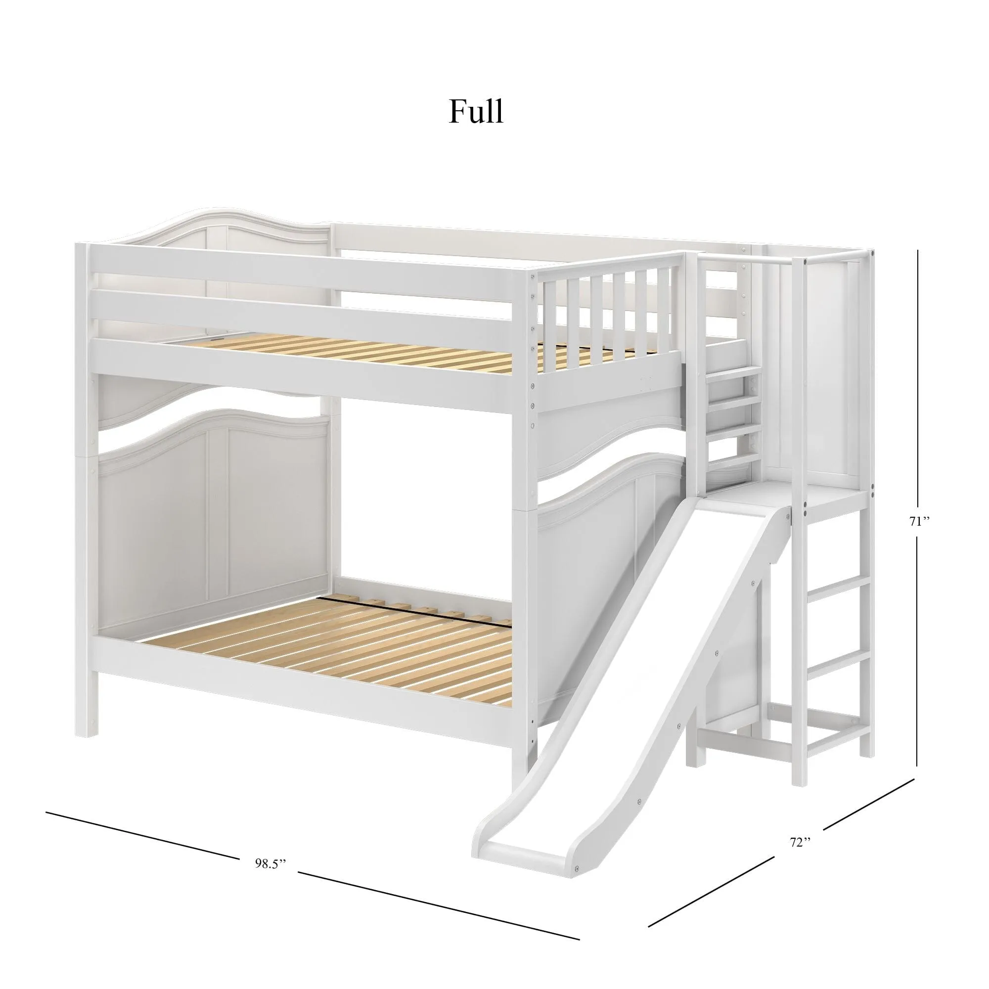 Full High Bunk Bed with Slide Platform