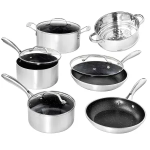 Granitestone Get It Together 10 Piece Stainless Steel Induction Capable Cookware Set