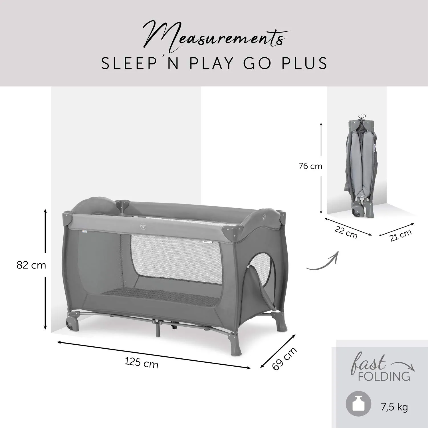 Hauck Sleep N Play Go Plus - Grey (Baby Playard)