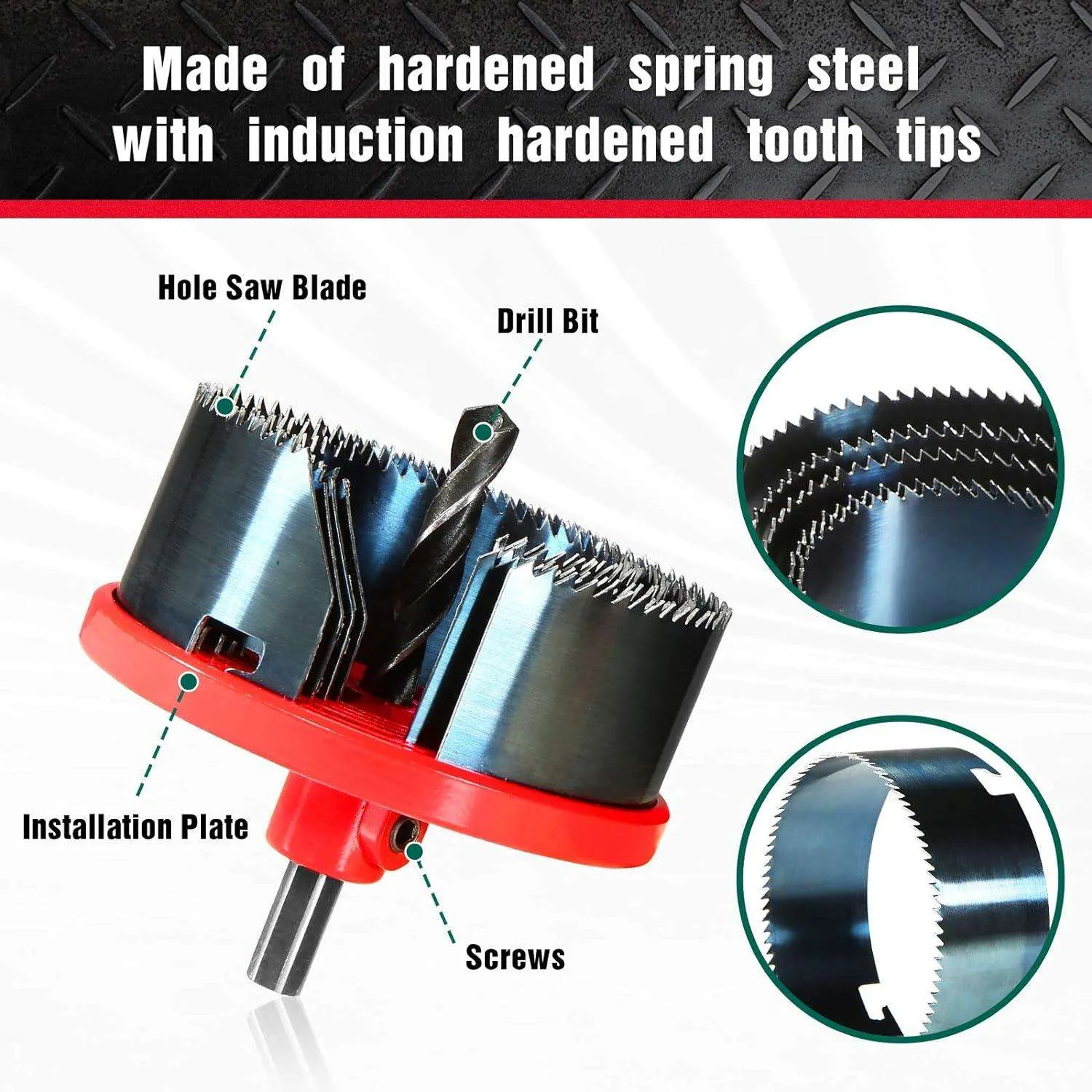 HYCHIKA 18PCS Spring Steel Hole Saw Kit