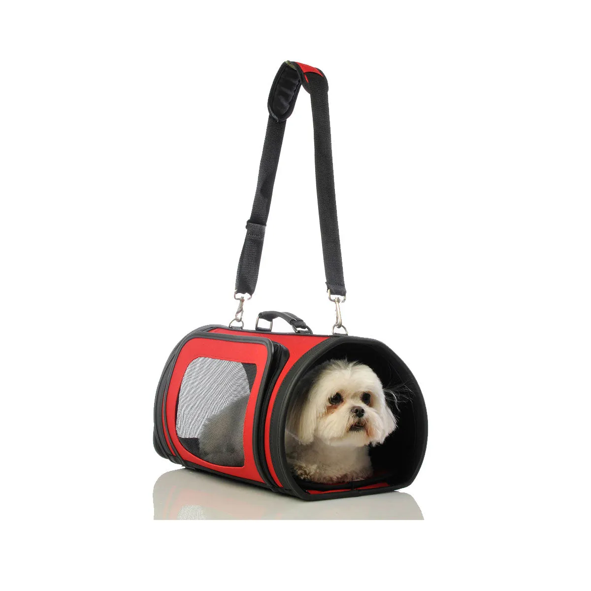 Kelle Designer Duffle Pet Carrrier - Red