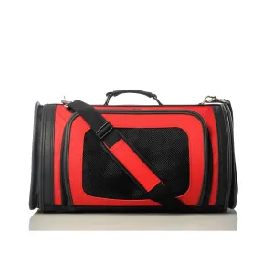 Kelle Designer Duffle Pet Carrrier - Red