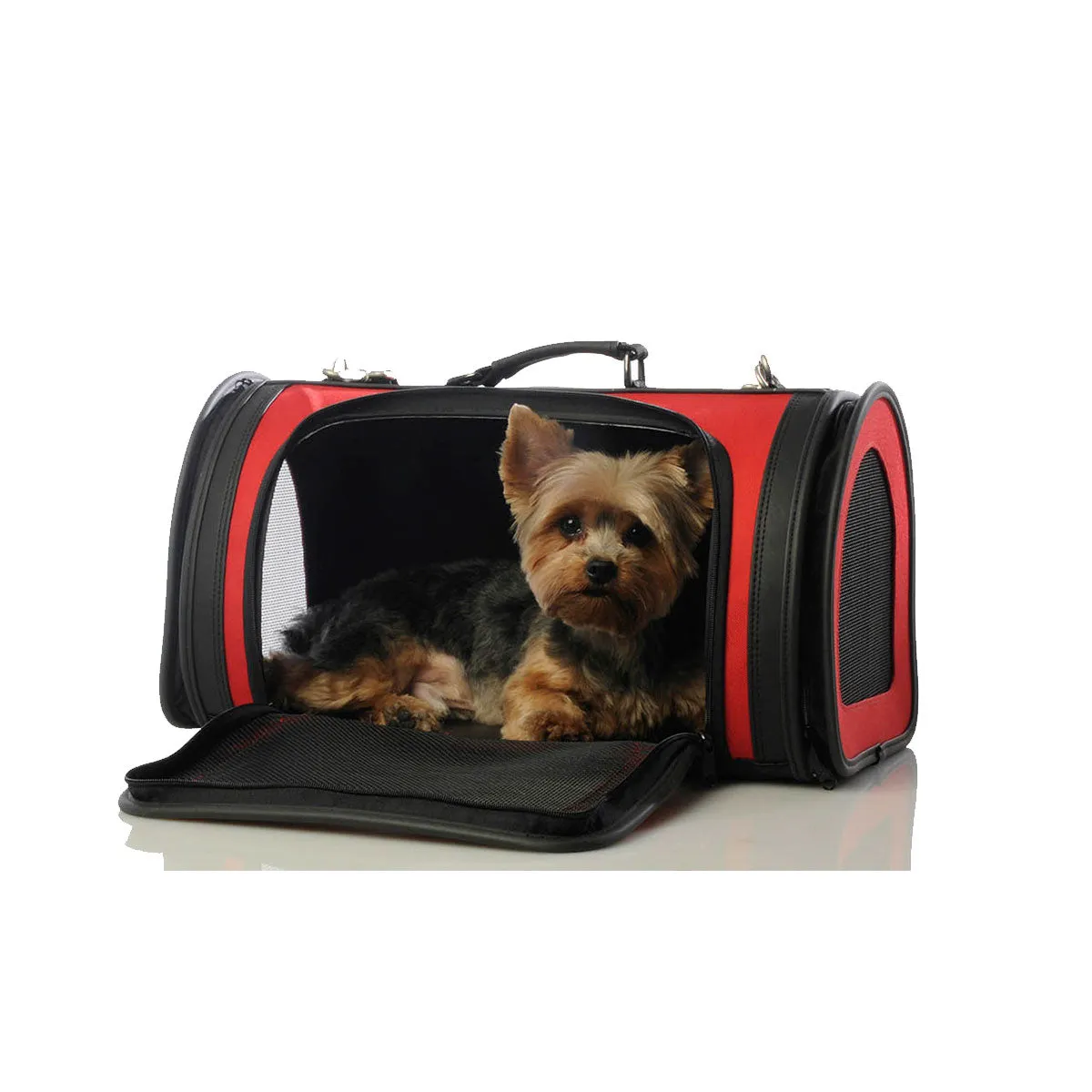 Kelle Designer Duffle Pet Carrrier - Red