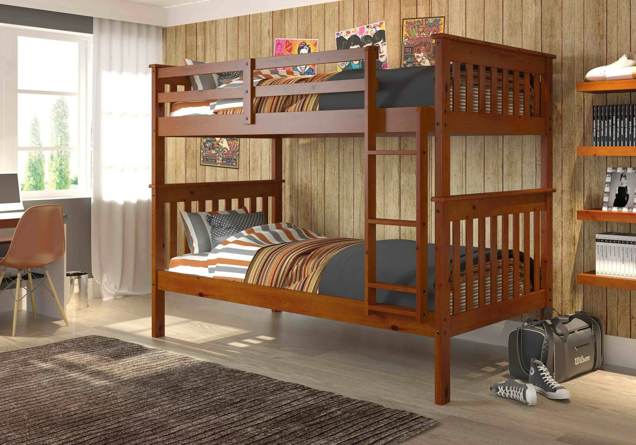 Lucy Espresso Bunk Bed for Girls