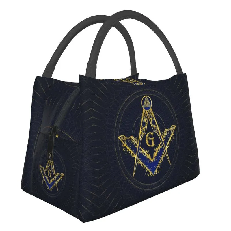 Master Mason Blue Lodge Lunch Bag - Square and Compass G Thermal Insulated