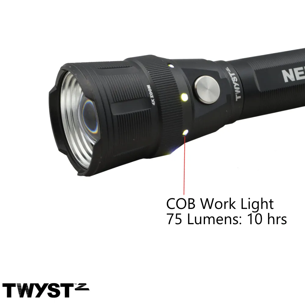 Nebo Twyst Z 400 Lumen Flashlight, Lantern, Work Light with 4x Zoom