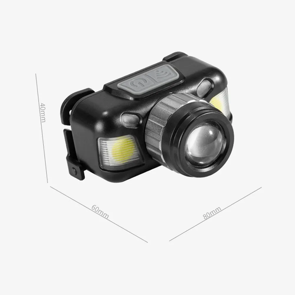 New Led Multi-Function Wave Sensor Headlamp Zoom P50 Outdoor Adventure Fishing Strong Light Flashlight