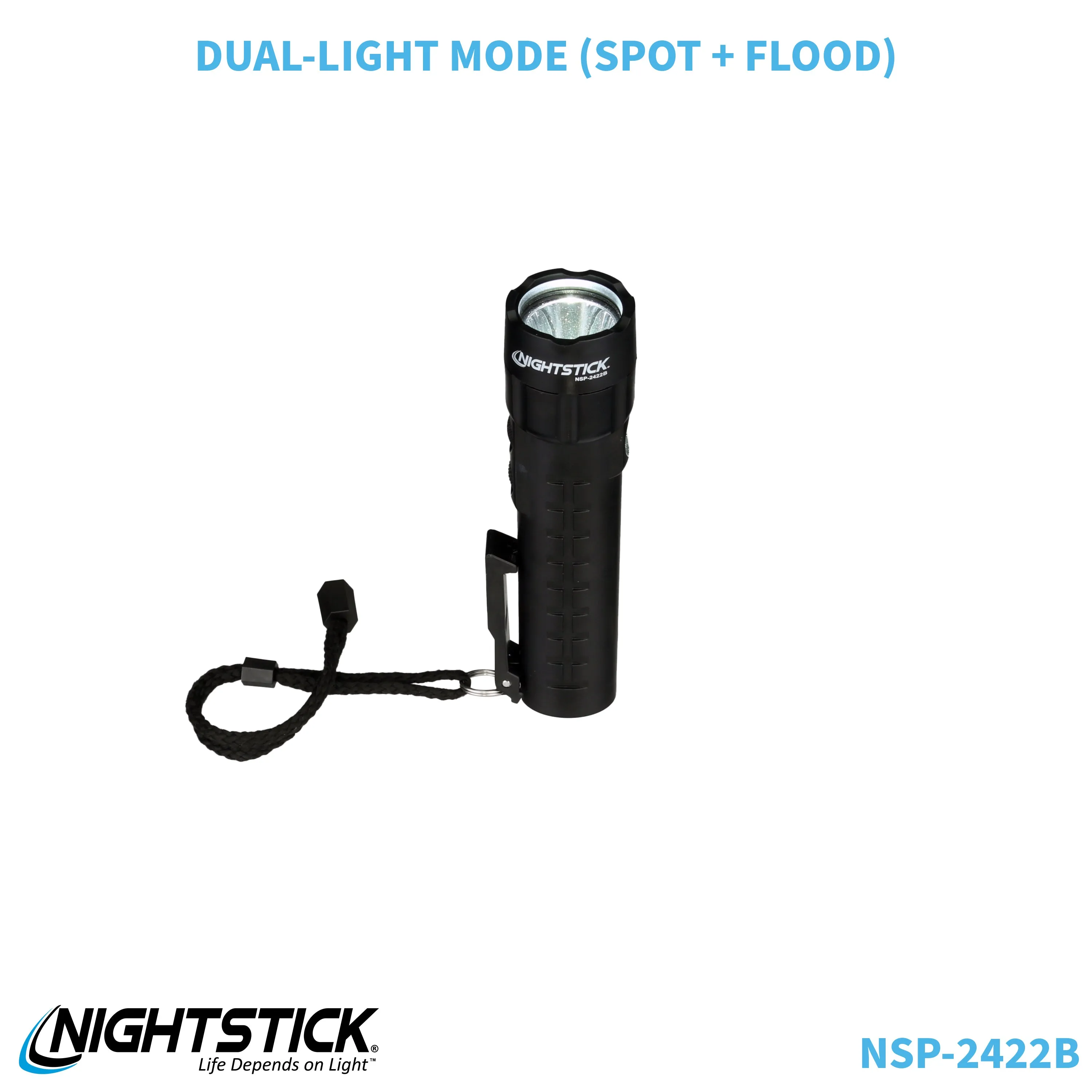 NSP-2422B: Dual-Light Flashlight w/Dual Magnets