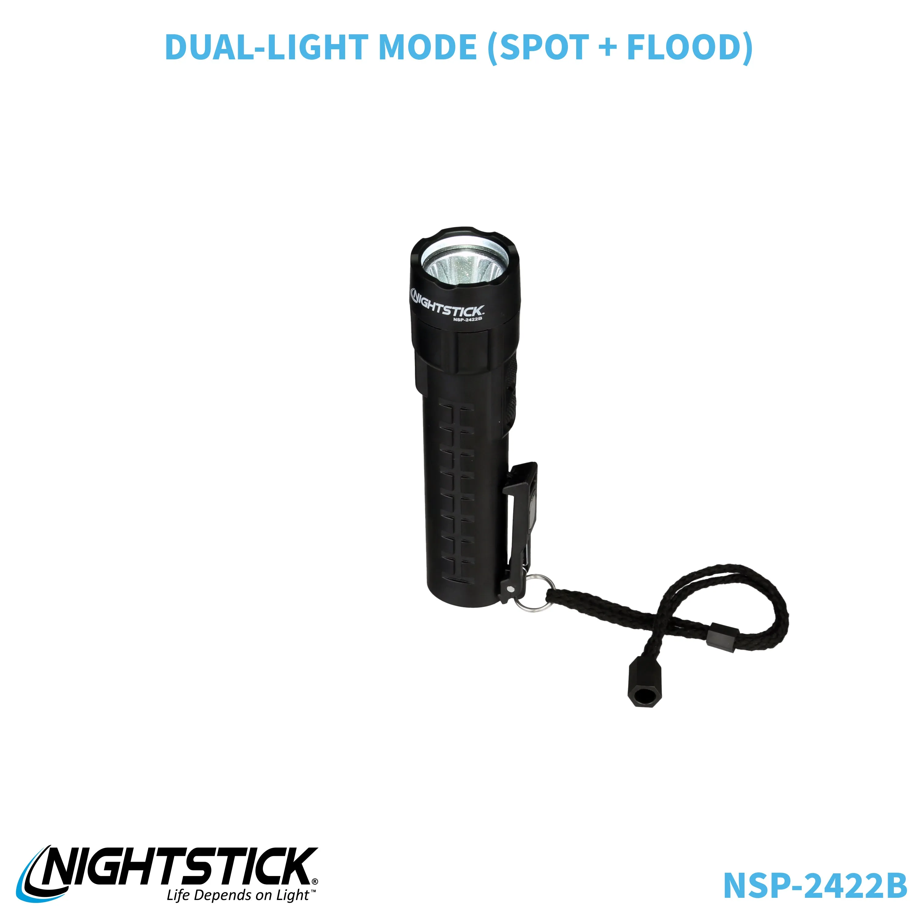 NSP-2422B: Dual-Light Flashlight w/Dual Magnets