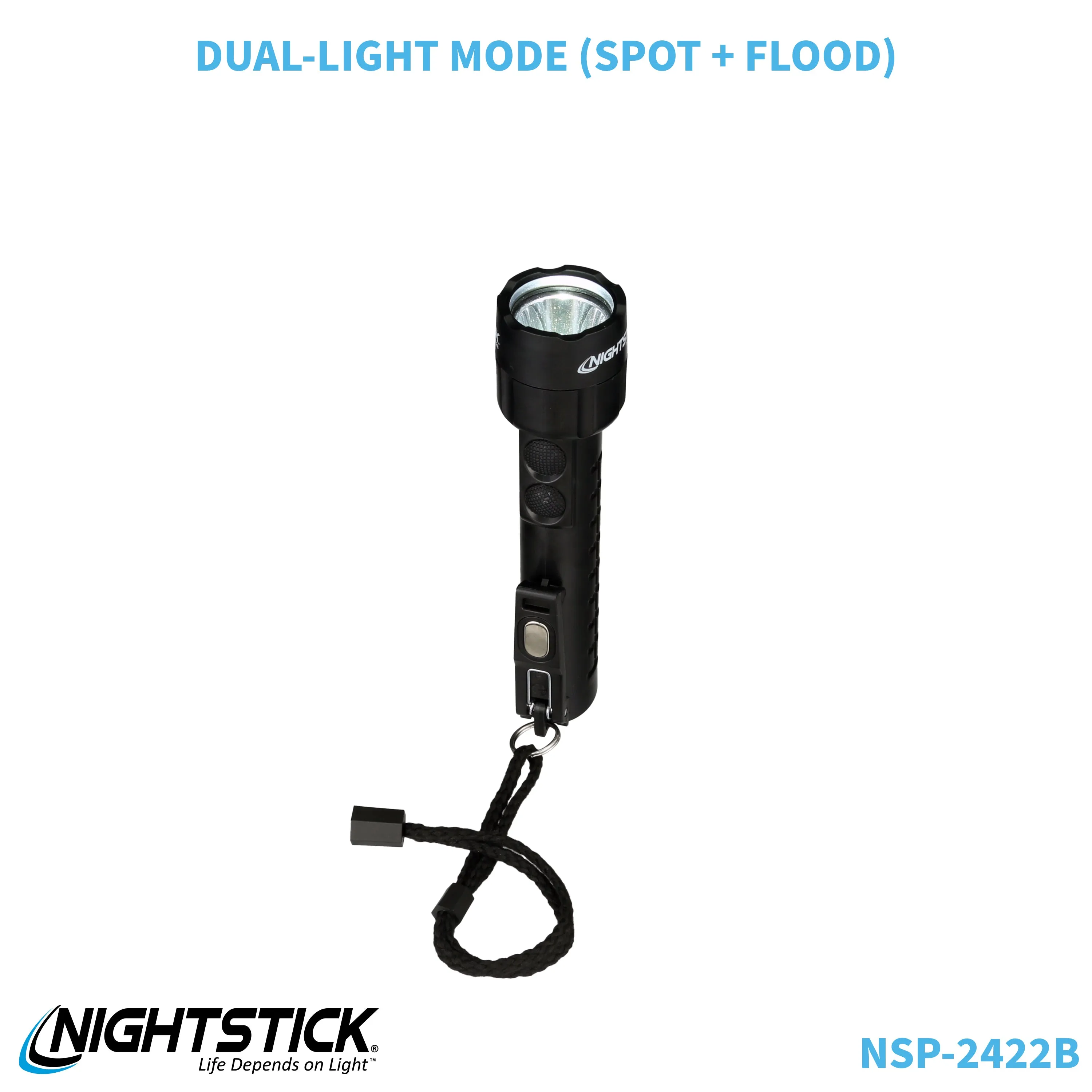 NSP-2422B: Dual-Light Flashlight w/Dual Magnets