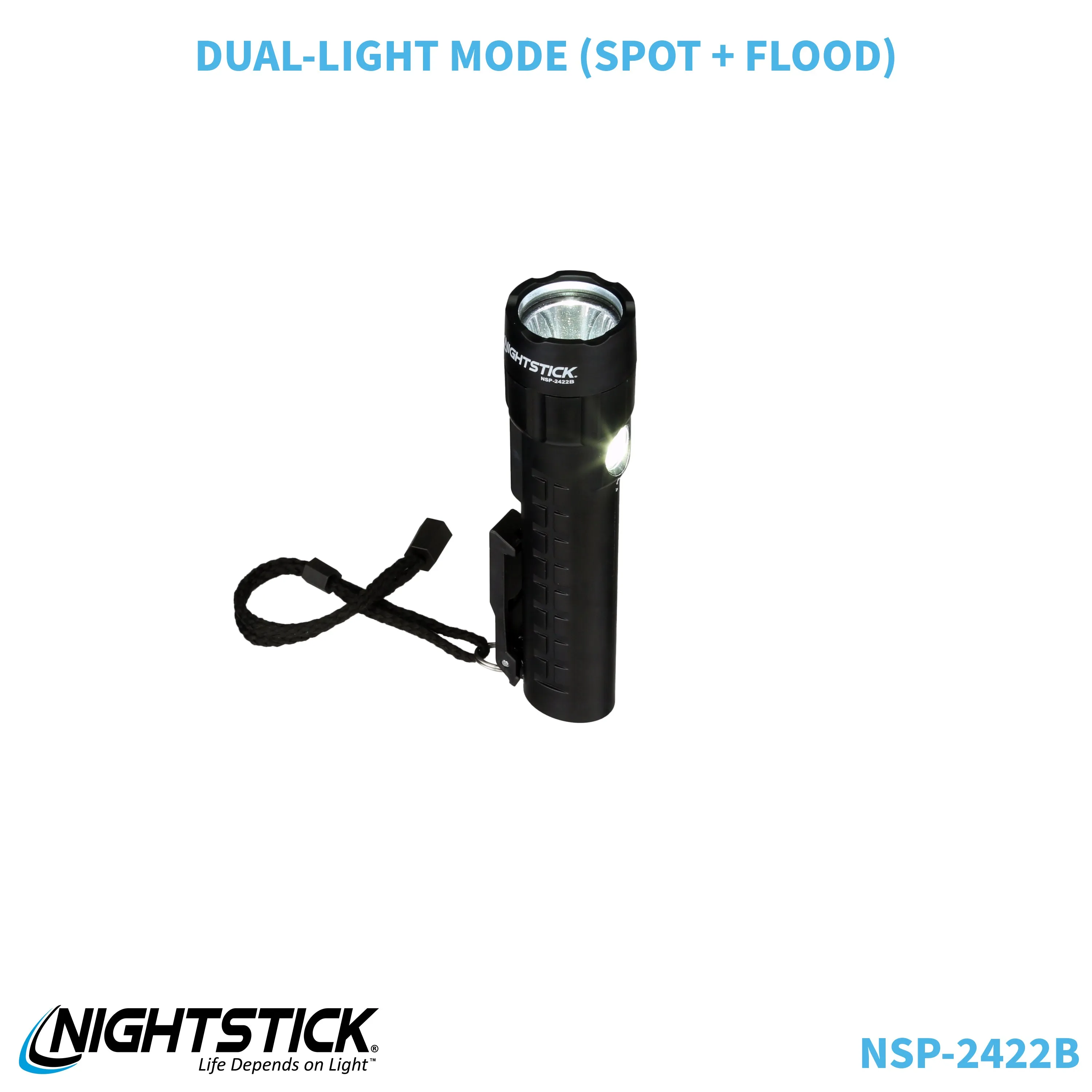 NSP-2422B: Dual-Light Flashlight w/Dual Magnets