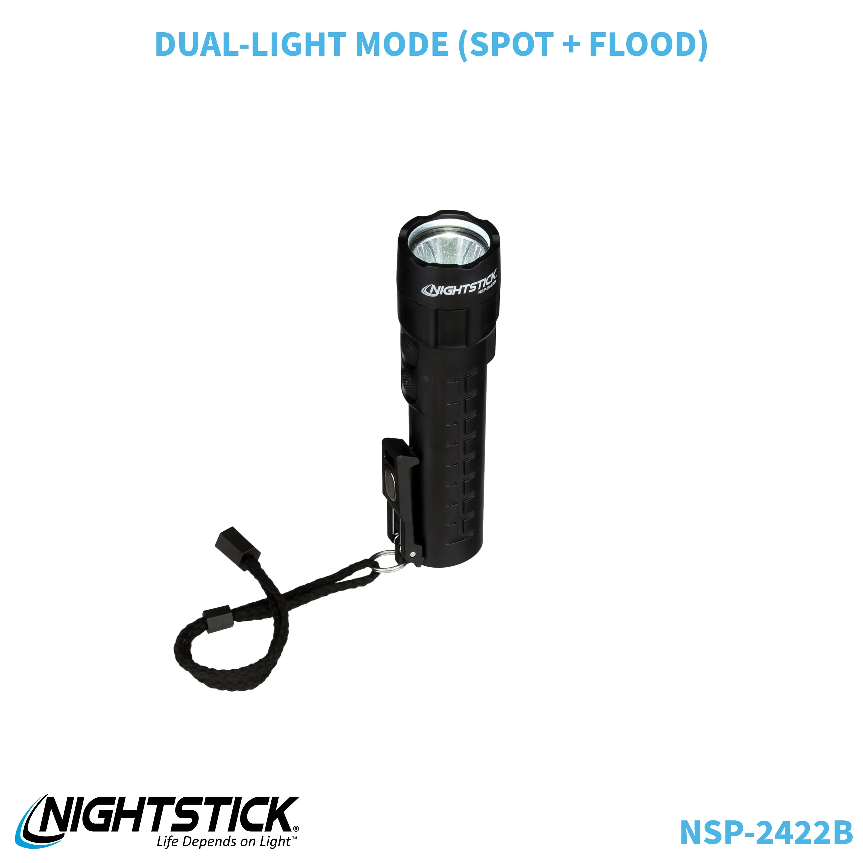 NSP-2422B: Dual-Light Flashlight w/Dual Magnets