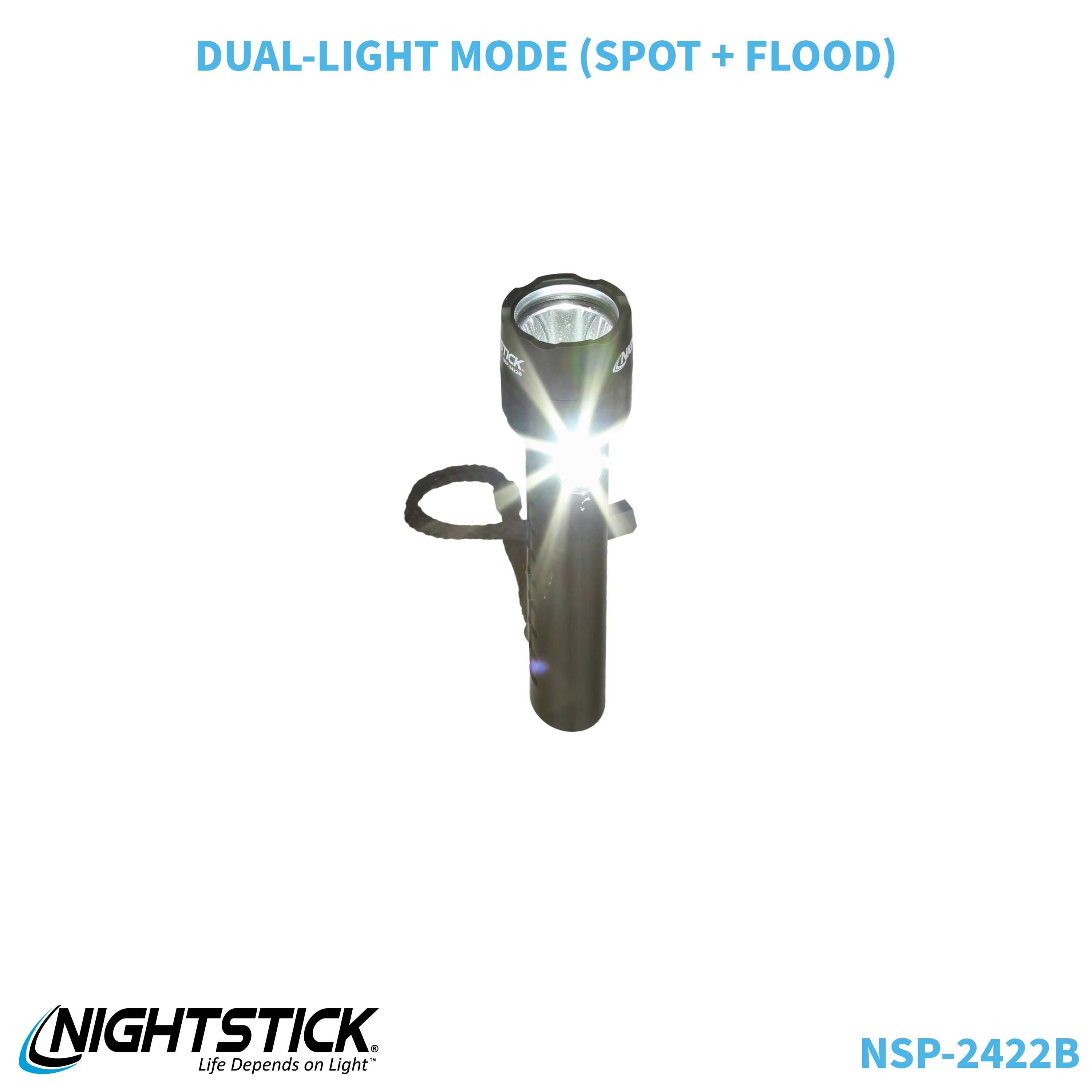 NSP-2422B: Dual-Light Flashlight w/Dual Magnets