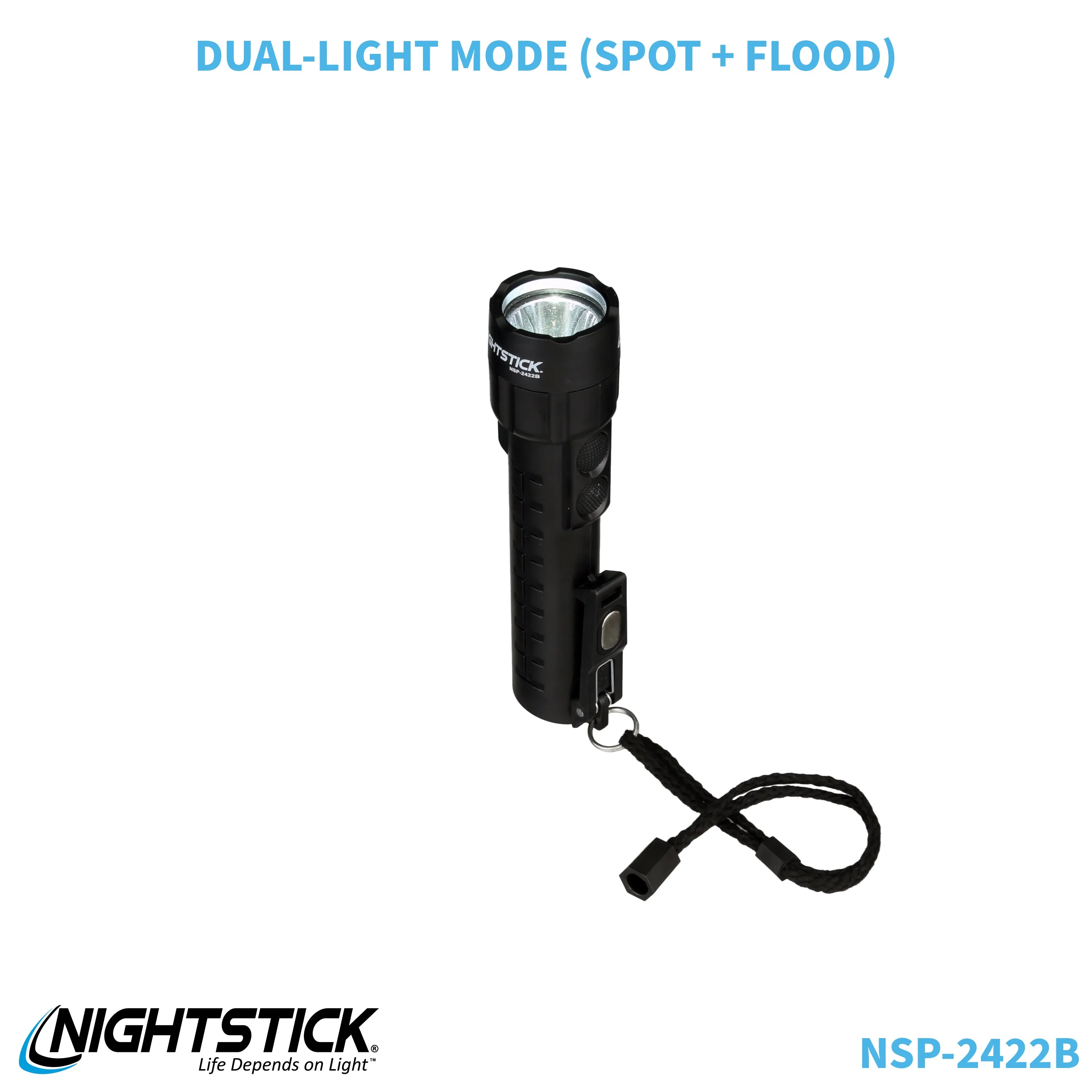 NSP-2422B: Dual-Light Flashlight w/Dual Magnets