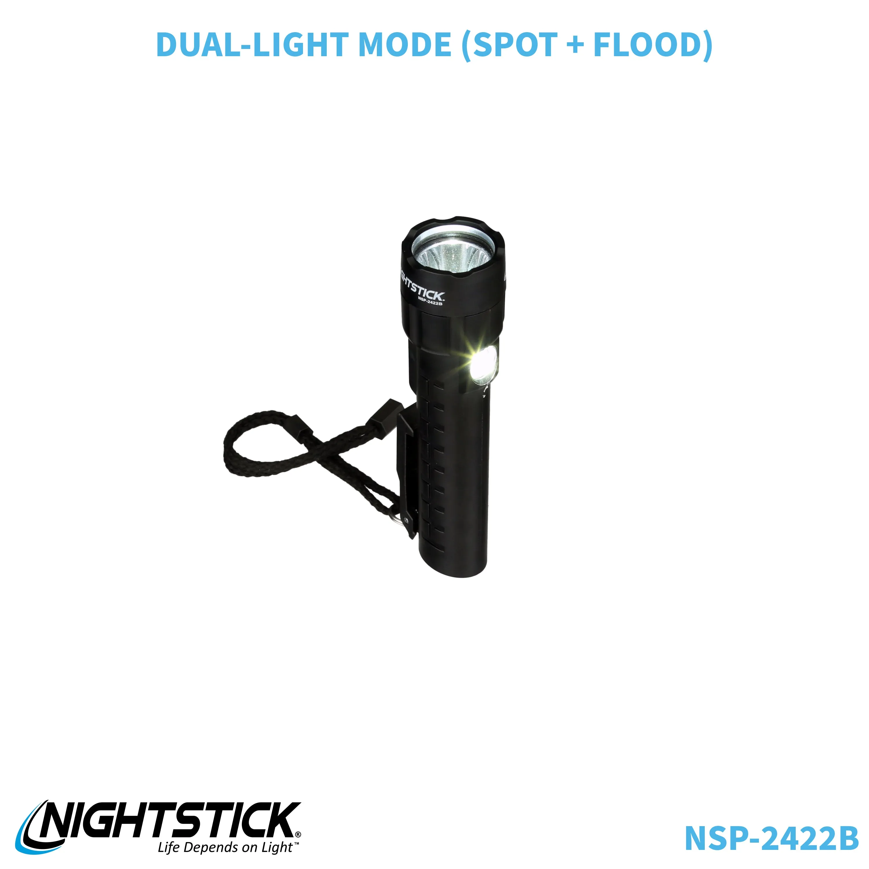 NSP-2422B: Dual-Light Flashlight w/Dual Magnets