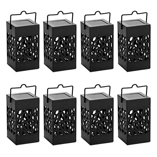 Outdoor Solar Lanterns Hanging Solar Lights with Handle, Christmas Garden Tree Yard Patio Holiday Decorations - 8 Pack