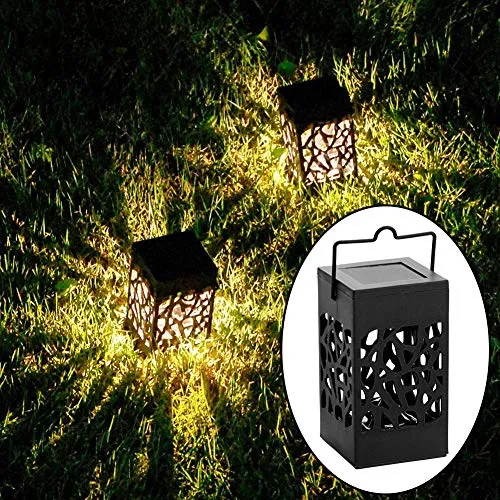 Outdoor Solar Lanterns Hanging Solar Lights with Handle, Christmas Garden Tree Yard Patio Holiday Decorations - 8 Pack