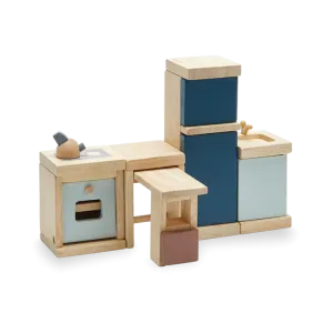 Plan Toys, Wooden Dolls House Kitchen Set, Orchard