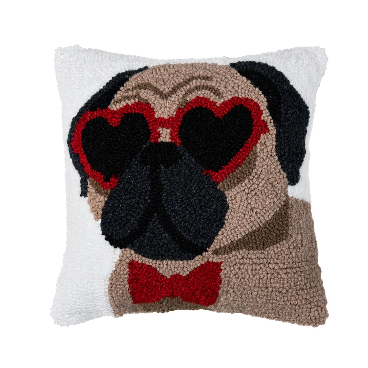 Pugs & Kisses Hooked Mini Pillow