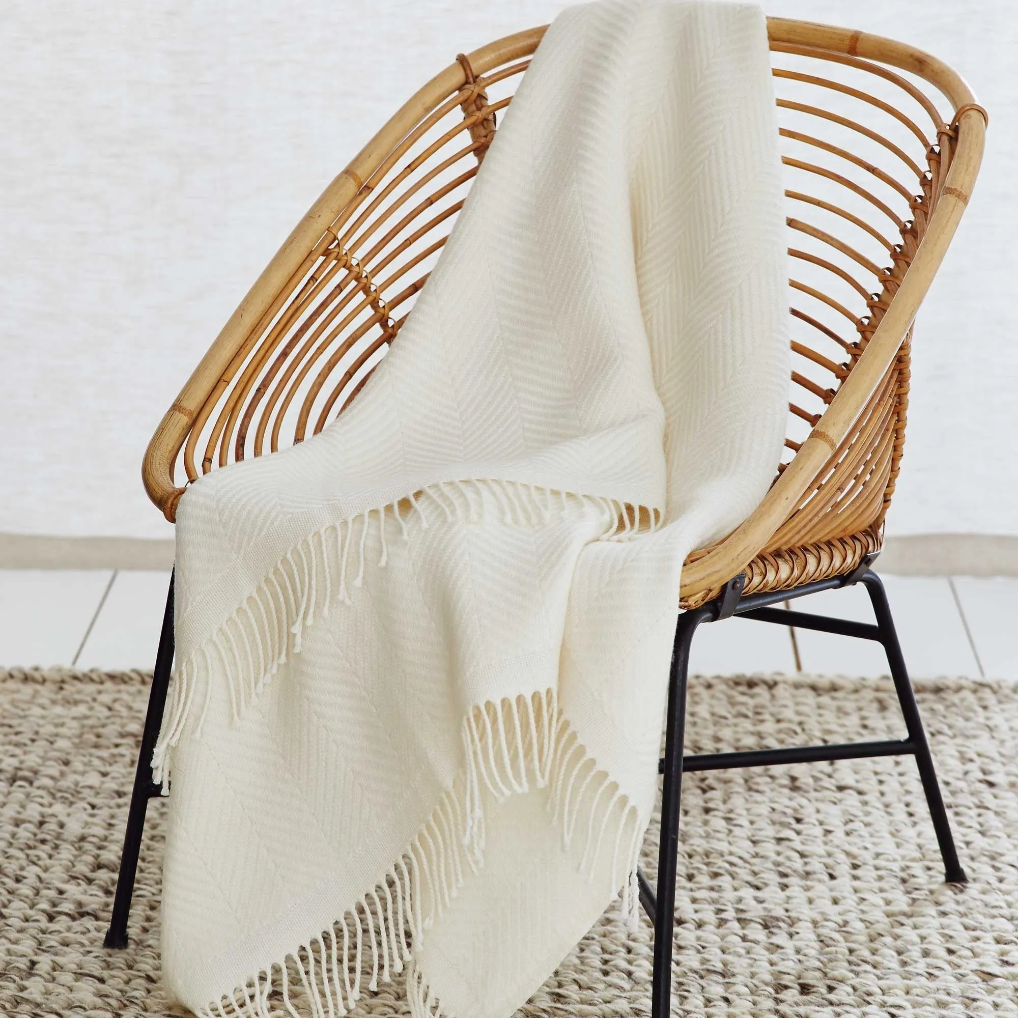 Salla Wool Blanket [Cream/Cream]