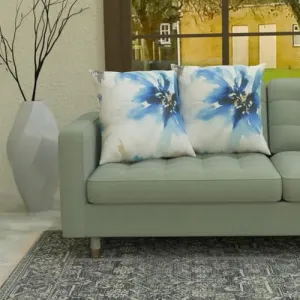 SET of 2 DECORATIVE DIGITALLY PRINTED PILLOWS for COUCHES, SOFAS, LIVING ROOM & OUTDOOR (20x20 inch)