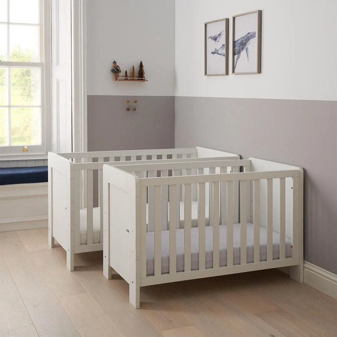 Tutti Bambini Essentials Alba Mini Cot Bed - White Sand / Distressed Oak