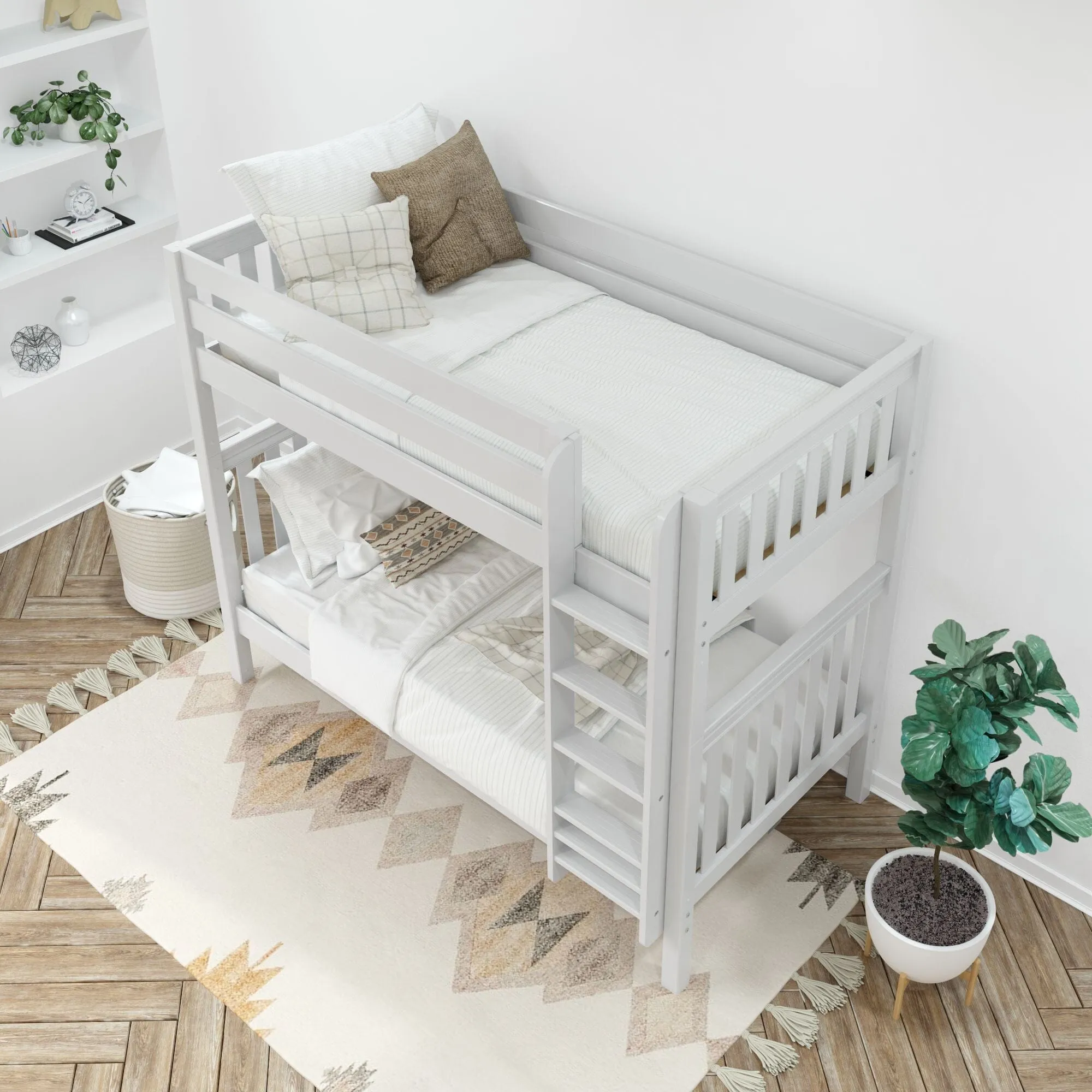 Twin XL High Bunk Bed with Ladder