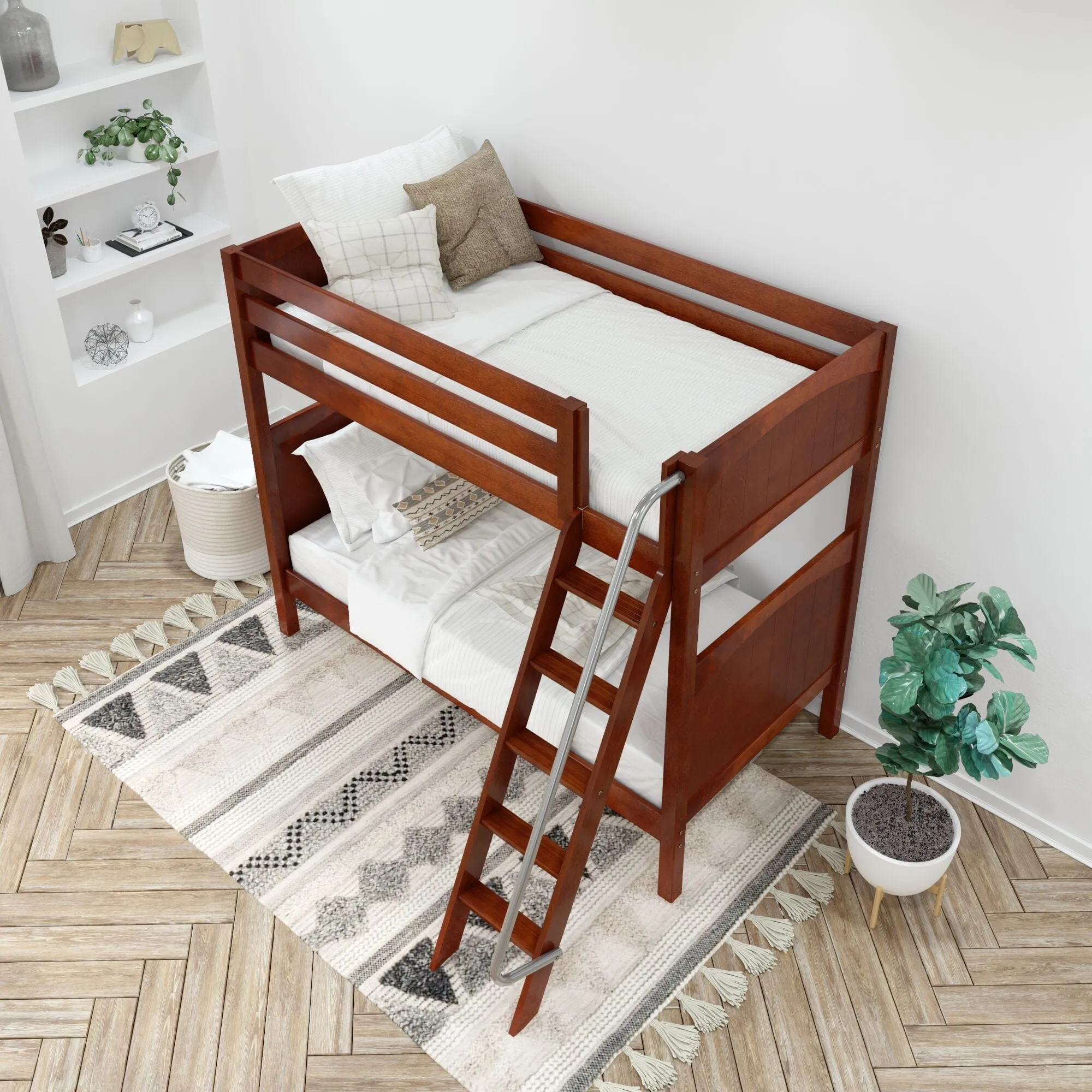 Twin XL High Bunk Bed with Ladder