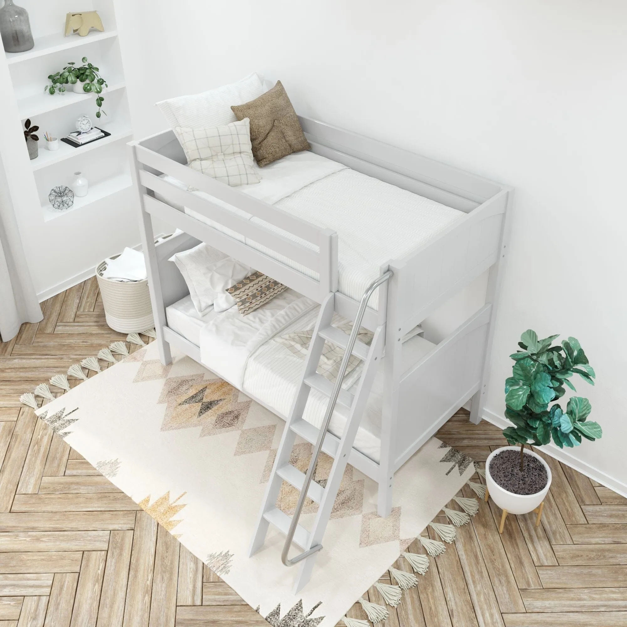 Twin XL High Bunk Bed with Ladder