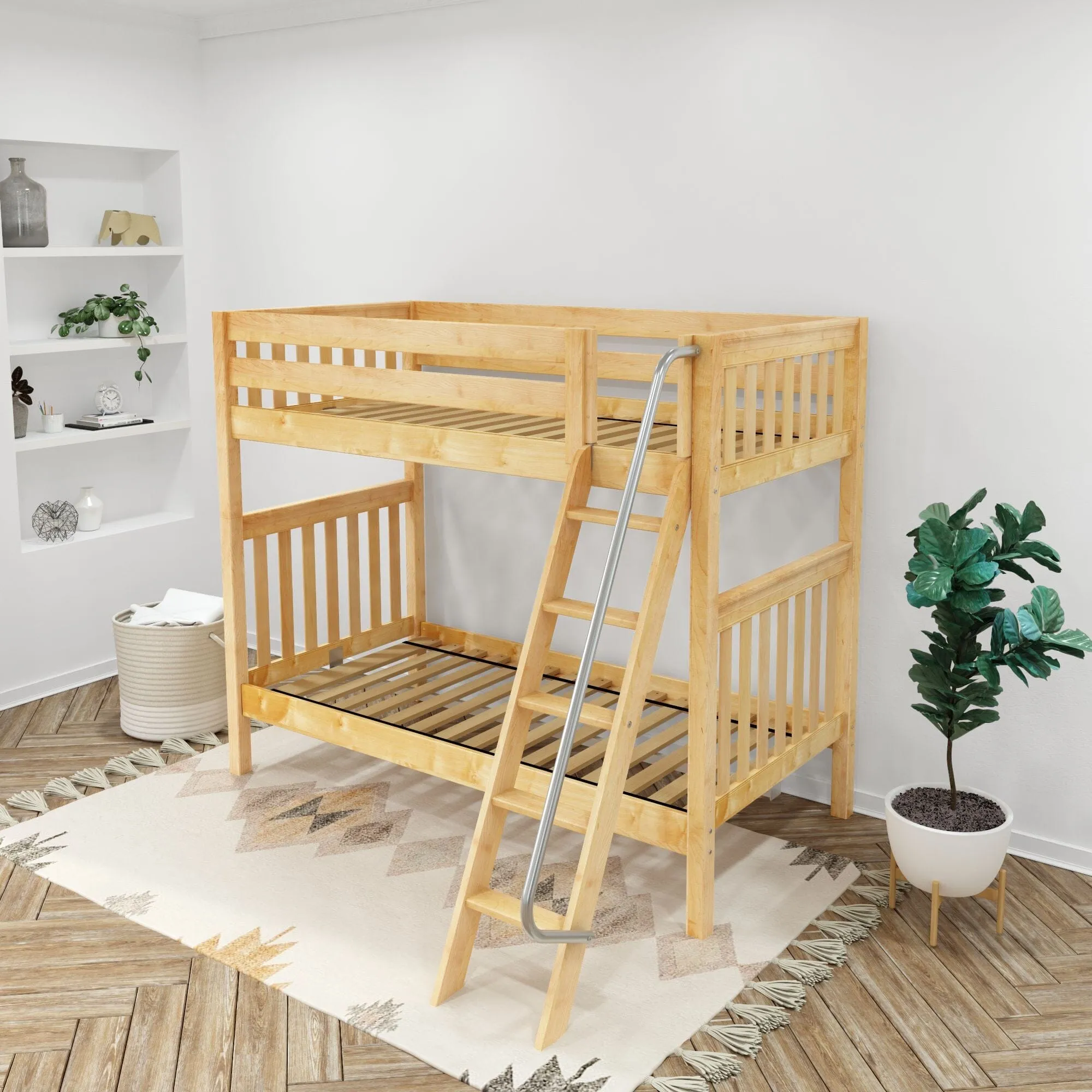 Twin XL High Bunk Bed with Ladder