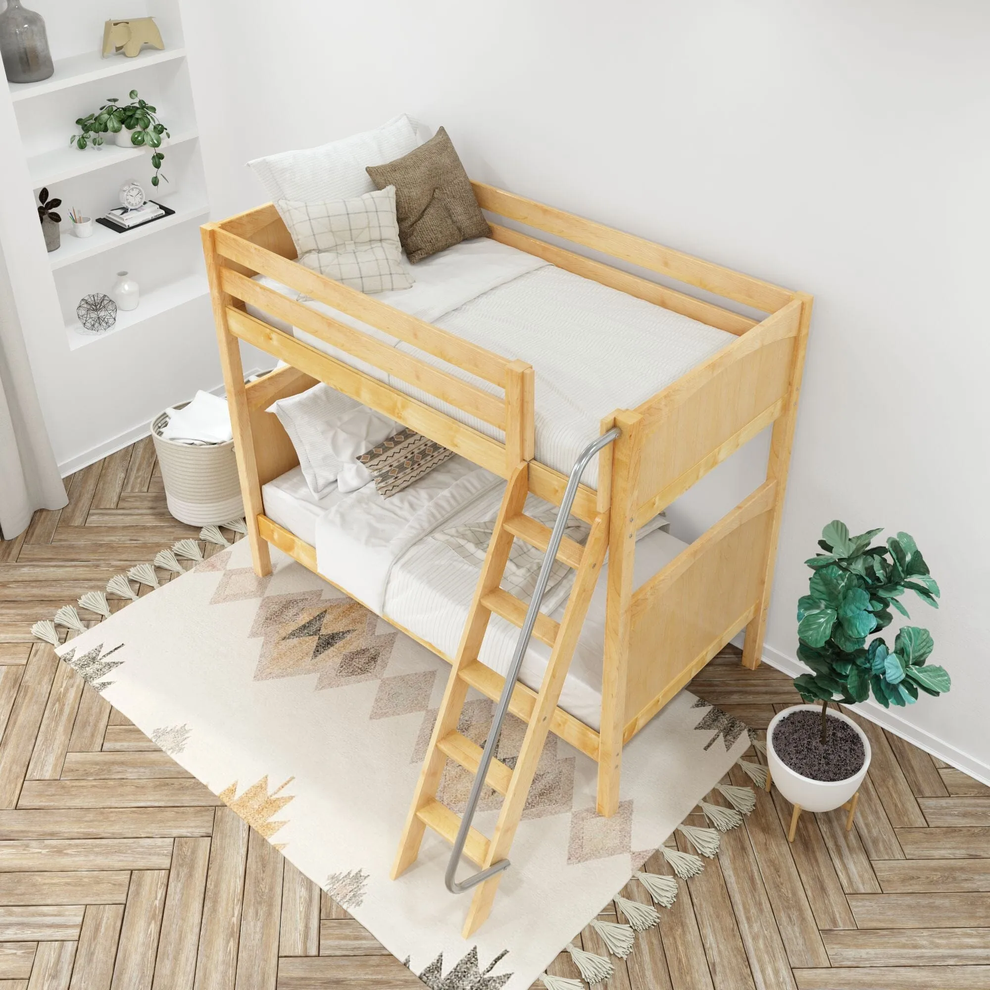 Twin XL High Bunk Bed with Ladder