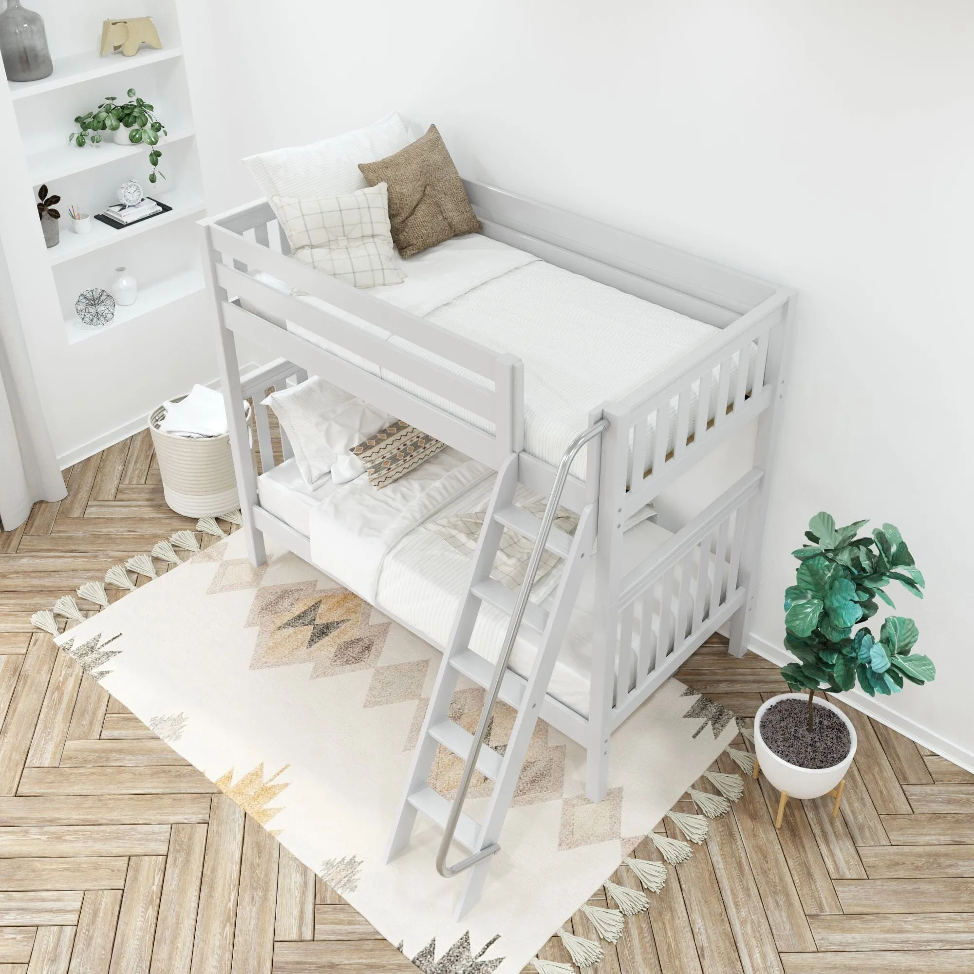 Twin XL High Bunk Bed with Ladder