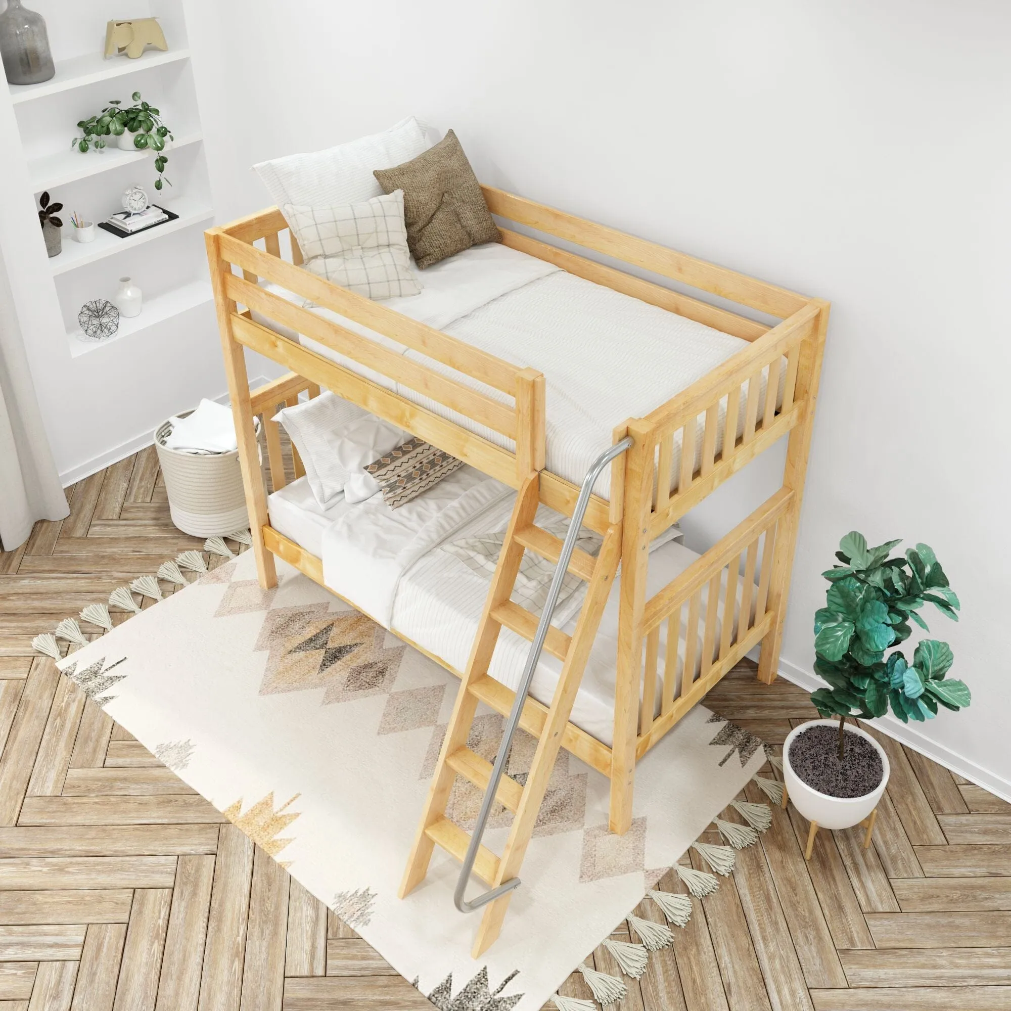 Twin XL High Bunk Bed with Ladder